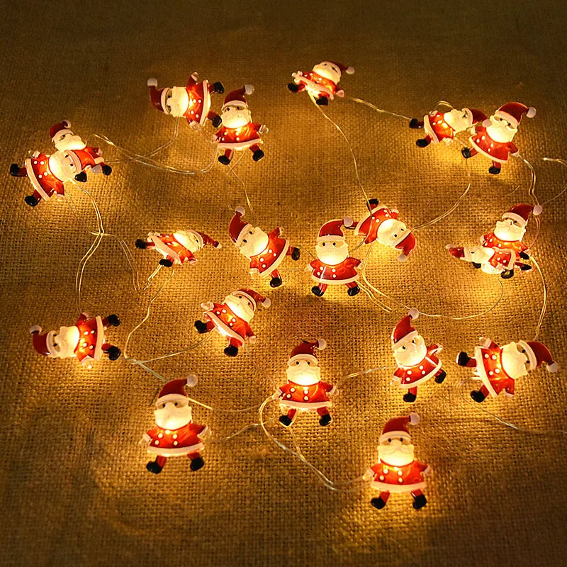 2M 20LED Santa Claus Snowflake LED Light String Ornament Christmas Tree Home Xmas Party Decoration