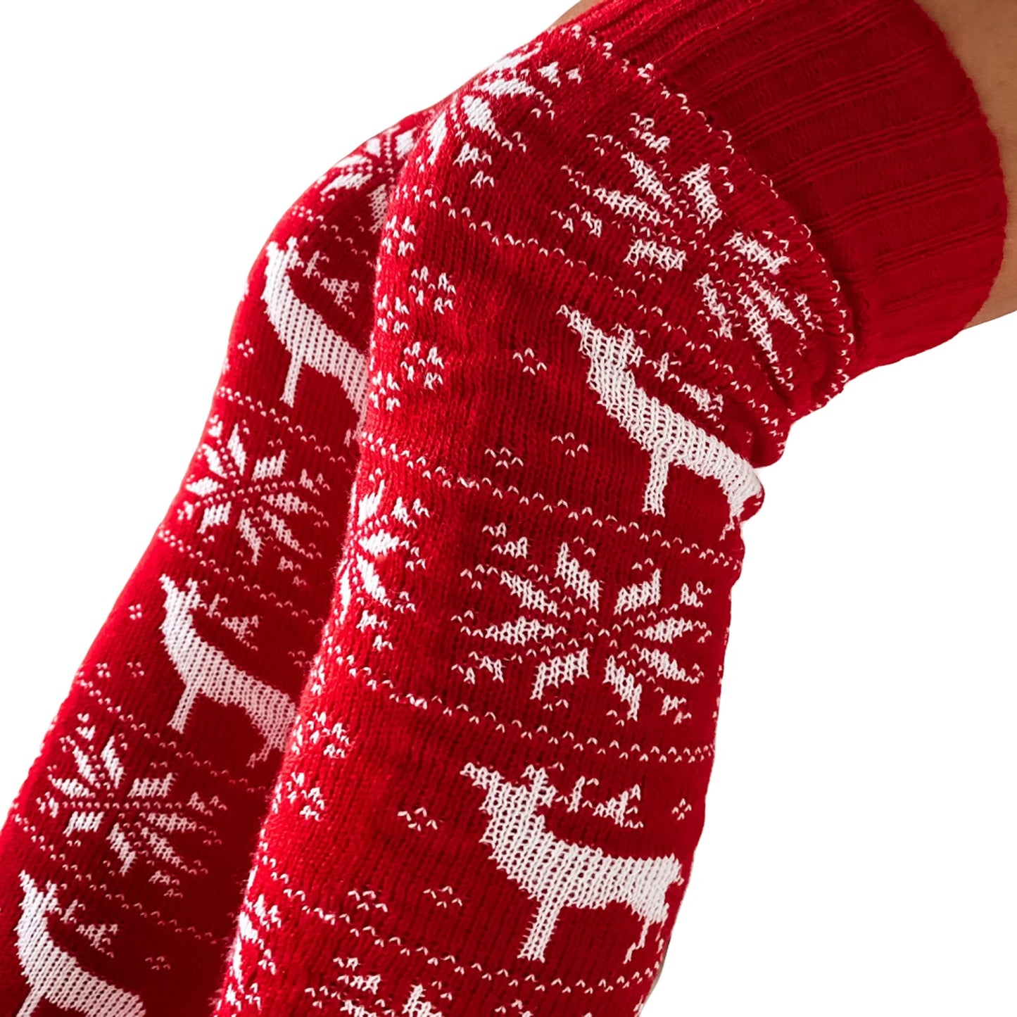 Christmas Female Women Warm Thigh High Sock Snowflake Print Knit Over The Knee Fall Winter Stocking