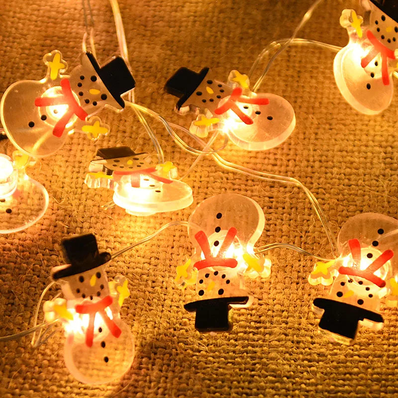 2M 20LED Santa Claus Snowflake LED Light String Ornament Christmas Tree Home Xmas Party Decoration