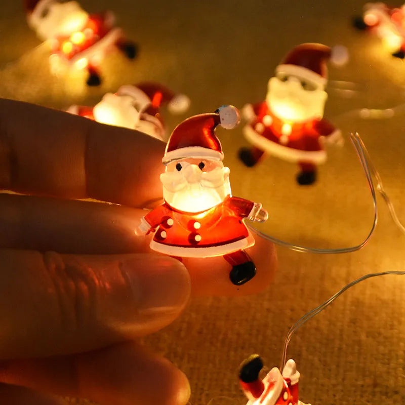 2M 20LED Santa Claus Snowflake LED Light String Ornament Christmas Tree Home Xmas Party Decoration
