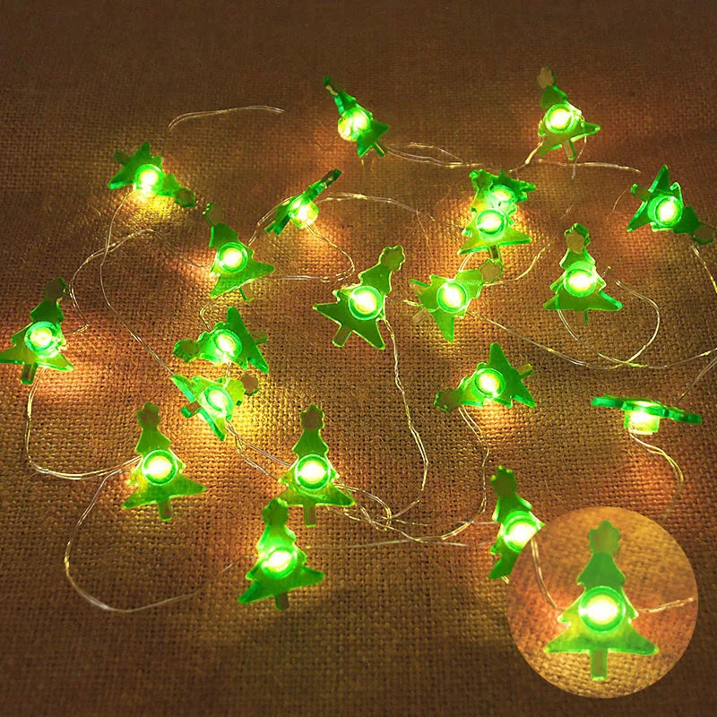 2M 20LED Santa Claus Snowflake LED Light String Ornament Christmas Tree Home Xmas Party Decoration