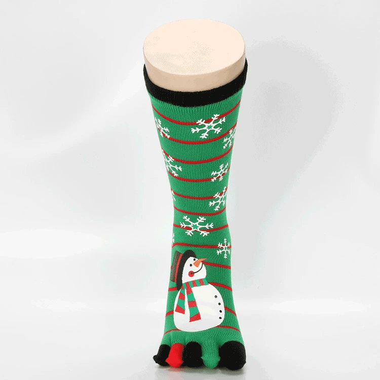 New Fashion Cotton Funny Cartoon Printed Casual Soft Fall Women Toe Socks Five Fingers Socks