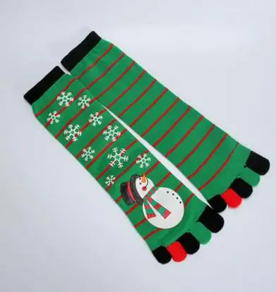 New Fashion Cotton Funny Cartoon Printed Casual Soft Fall Women Toe Socks Five Fingers Socks