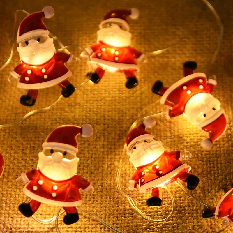 2M 20LED Santa Claus Snowflake LED Light String Ornament Christmas Tree Home Xmas Party Decoration