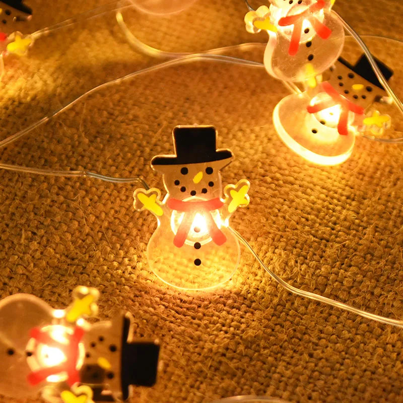 2M 20LED Santa Claus Snowflake LED Light String Ornament Christmas Tree Home Xmas Party Decoration