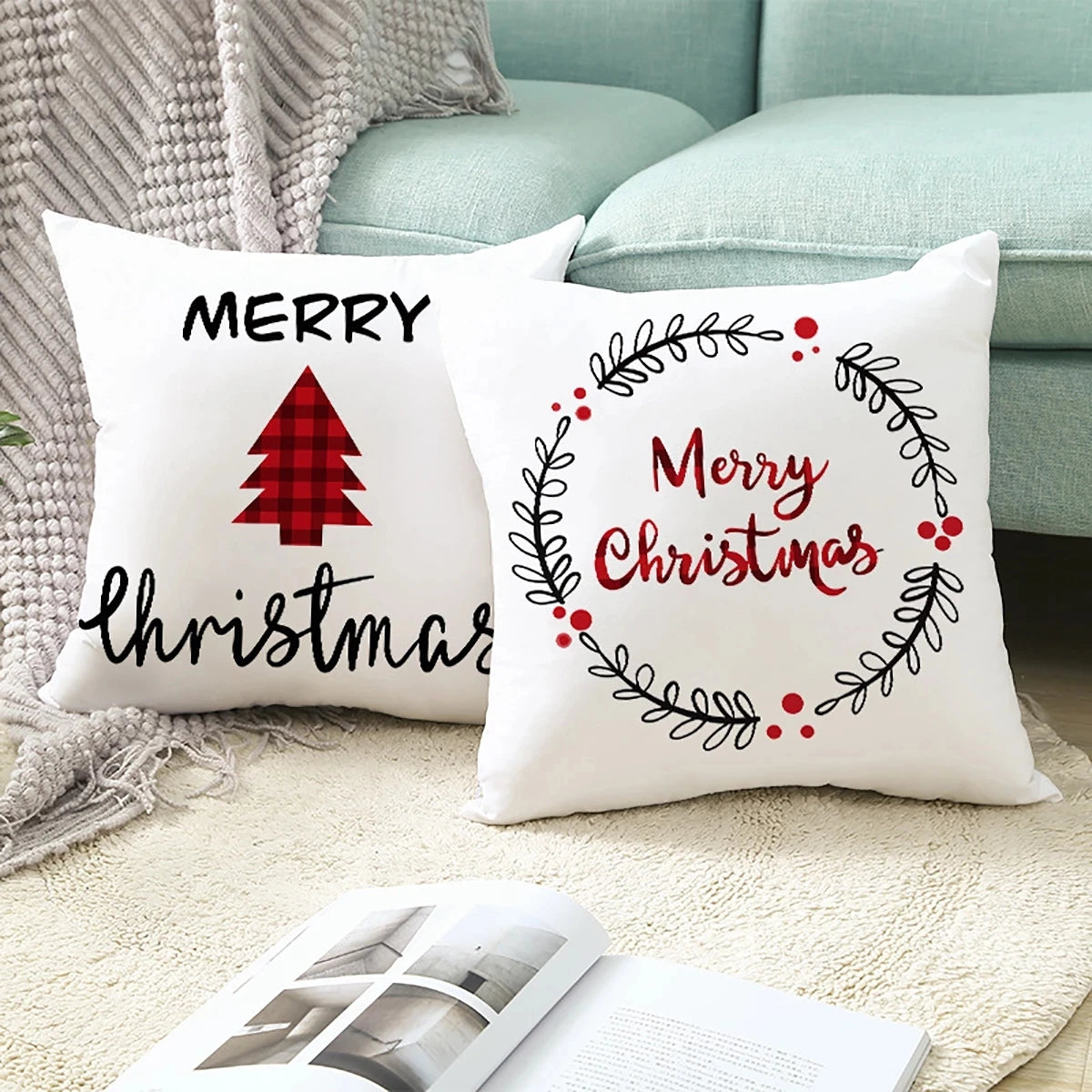 45cm Christmas Cushion Cover Navidad Home Decorations Noel Ornaments Xmas New Year Gifts