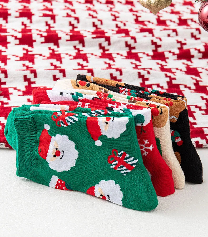 Christmas Woman Funny Santa Claus Snowman Kawaii Cartoon Animal Cute Socks Novel Christmas Fall Gift
