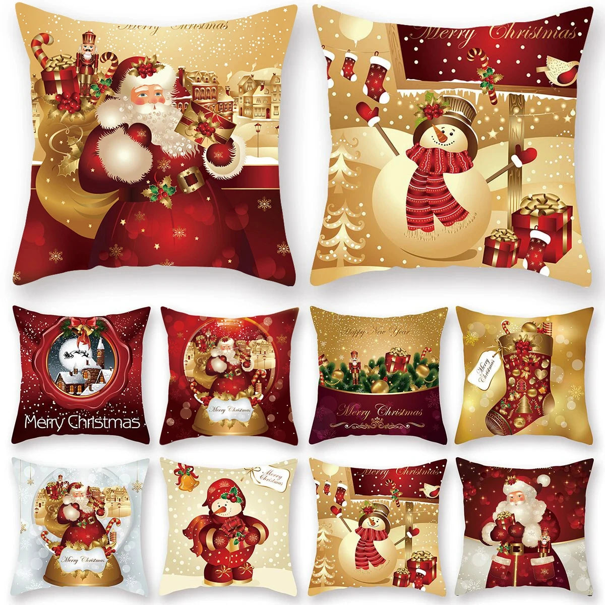 Christmas Cushion Cover Home Ornament Decorations Navidad Noel Xmas New Year Gifts
