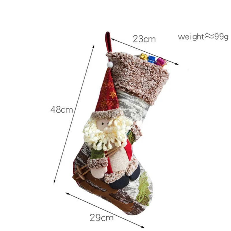 Christmas Large Xmas Gift Bags Fireplace Candy Holder Home Decoration Stockings Socks Fall Gifts