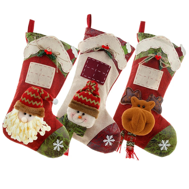 Christmas Large Xmas Gift Bags Fireplace Candy Holder Home Decoration Stockings Socks Fall Gifts