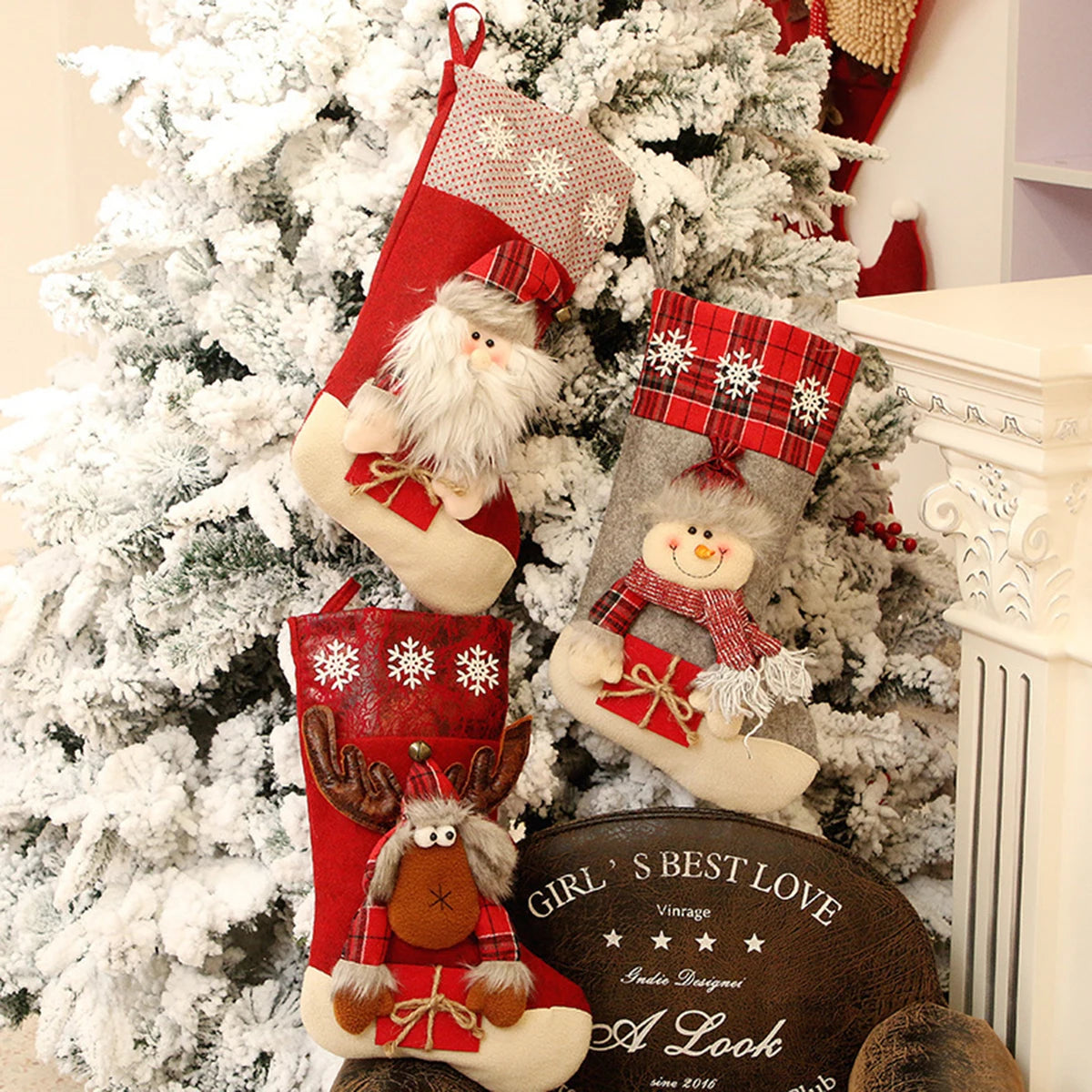 New Christmas Santa Claus Snowman Gift Bags Socks Christmas Tree Christmas Home Party Decorations