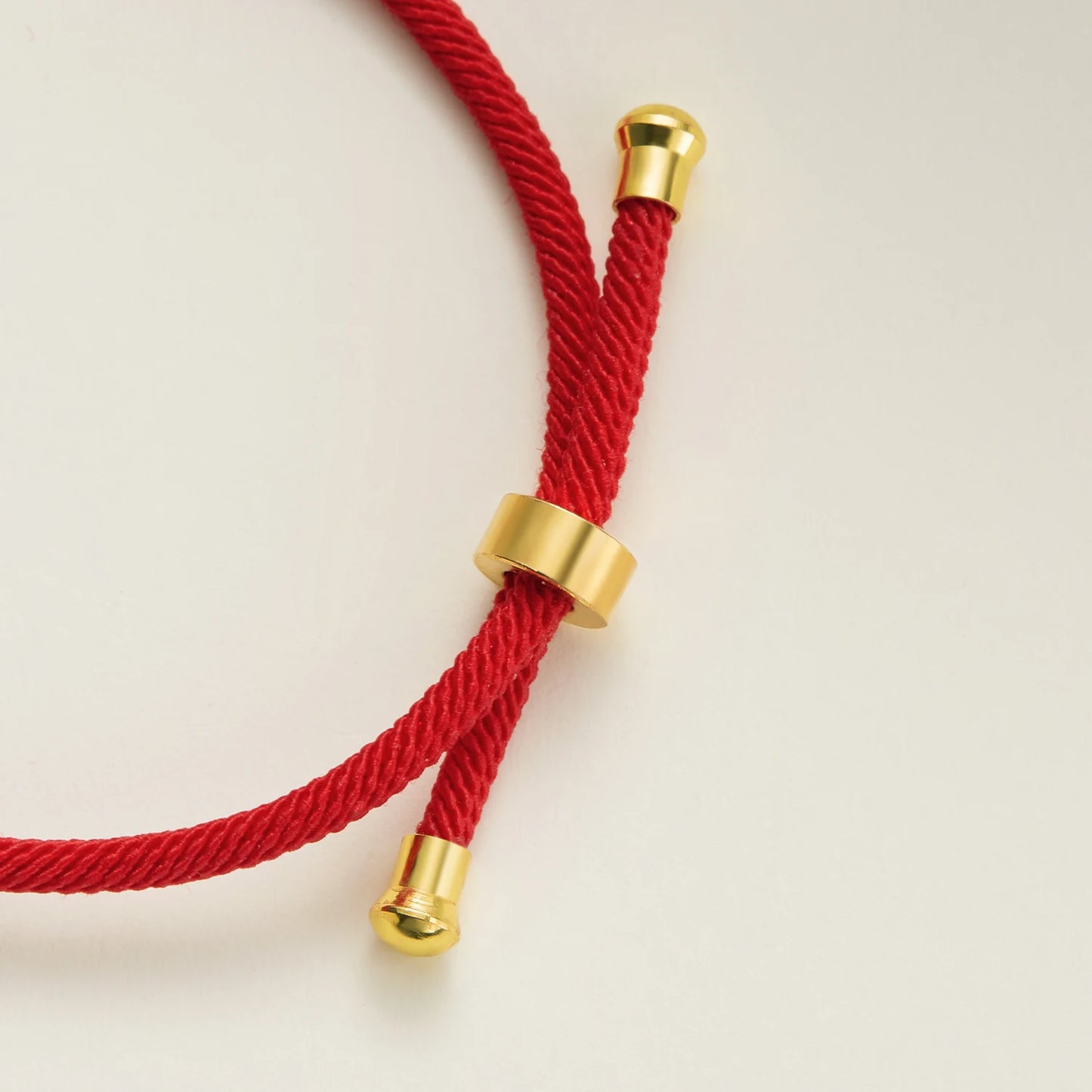 Gold Crystal Zircon A-Z Heart Initial Letter Charm Lucky Red Adjustable Rope Women Bracelet Jewelry