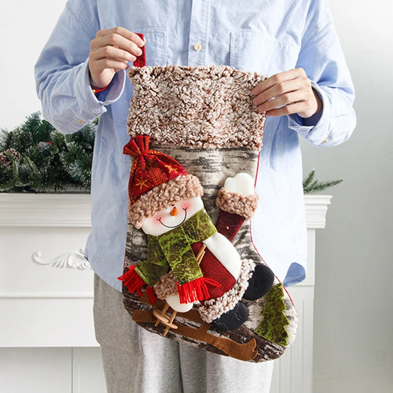 Christmas Large Xmas Gift Bags Fireplace Candy Holder Home Decoration Stockings Socks Fall Gifts
