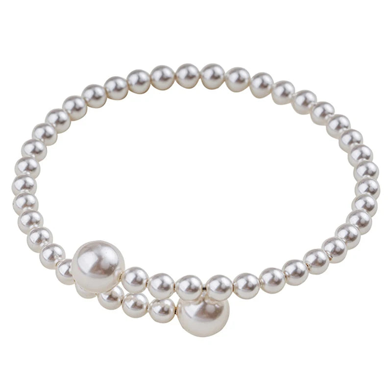 1pc Vintage Pearl Luxury Elegant Adjustable Opening Wedding Pearl Women Bangle Bracelet Jewelry Gift