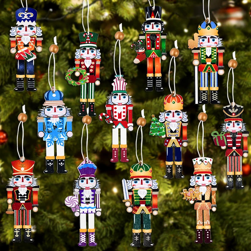 Wooden Pendants Gingerbread Man Gnomes Xmas Tree Hanging Ornament Christmas Home New Year Decoration
