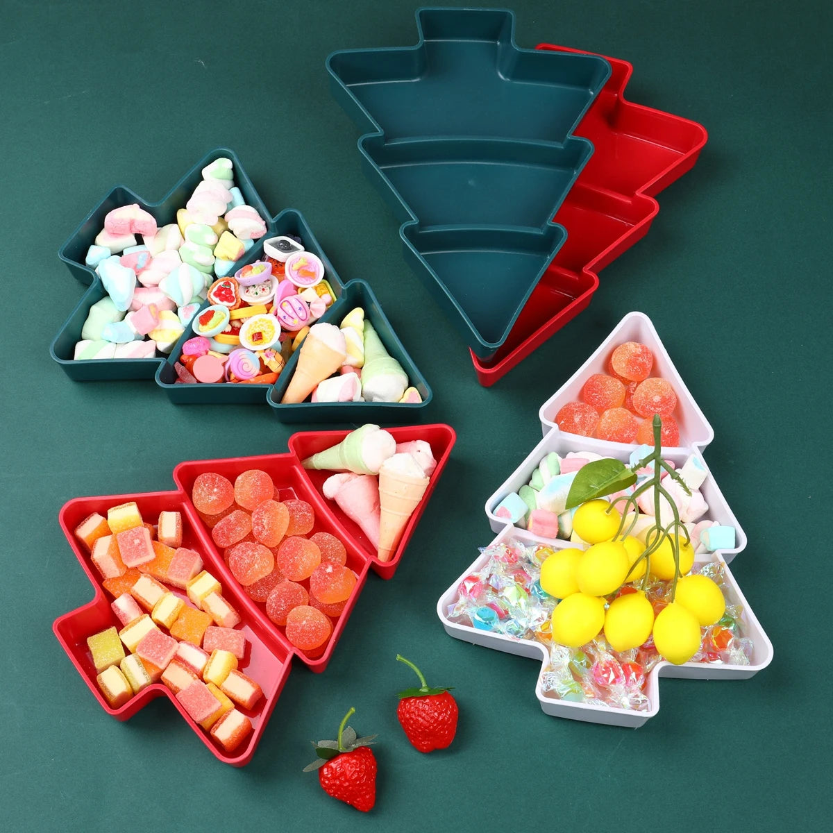 Christmas Tree Fruit Food Plate Party Home Decorations Navidad Noel Natal Xmas New Year Gifts