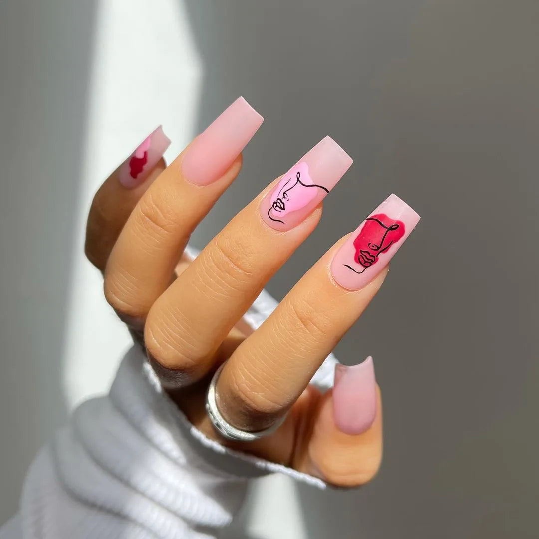 24pcs/set Wearable Ballerina Art Decoration Removable Fall Winter Women False Nails Manicure Set