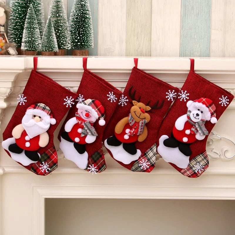 Santa Snowman Hanging Xmas Tree Ornaments Christmas Stockings Socks Christmas Home Navidad Decor