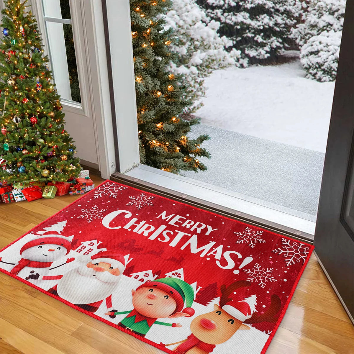 Christmas Santa Claus Carpet Mat Home Decor Living Room Bedroom Navidad Xmas New Year Gifts