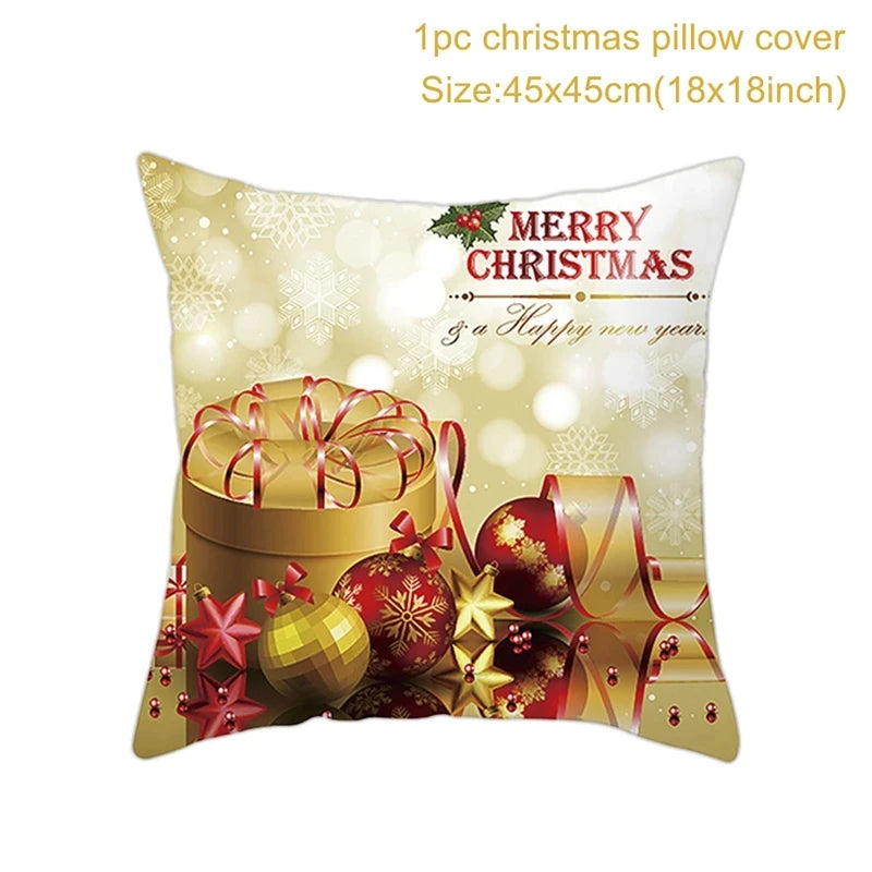 Christmas Cushion Cover Home Ornament Decorations Navidad Noel Xmas New Year Gifts