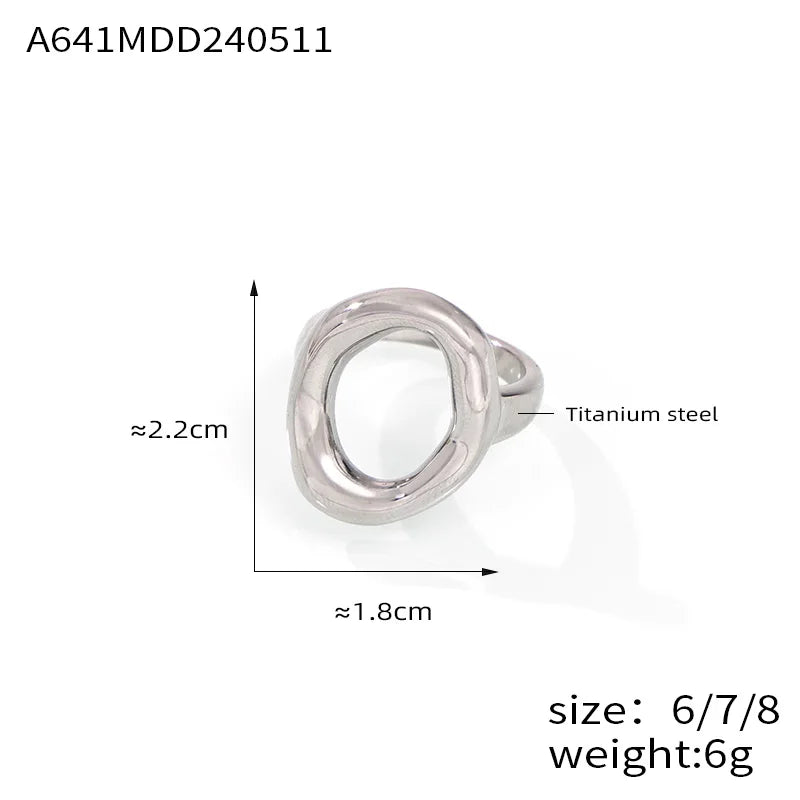 Popular Index Hip Hop Punk Cool Irregular Hyperbole Luxury Gold Silver Women Rings Jewelry Gift