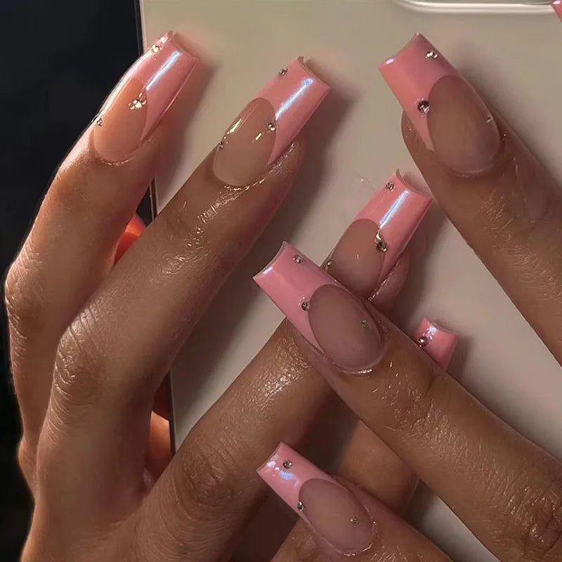24pcs/set Wearable Ballerina Art Decoration Removable Fall Winter Women False Nails Manicure Set
