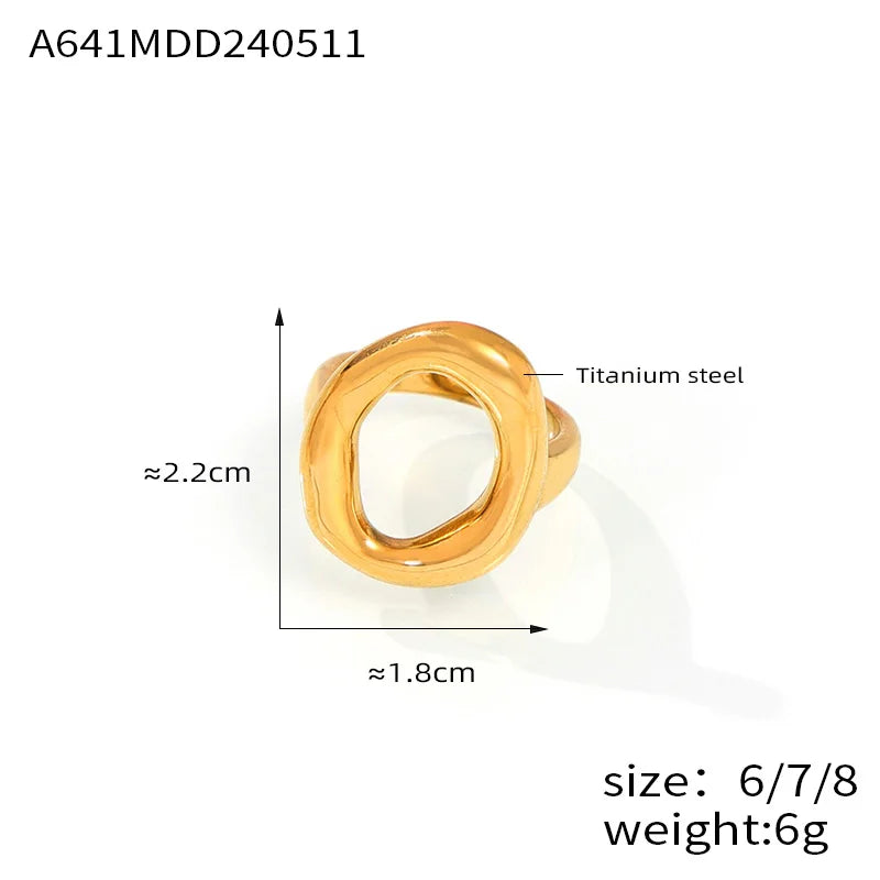 Popular Index Hip Hop Punk Cool Irregular Hyperbole Luxury Gold Silver Women Rings Jewelry Gift