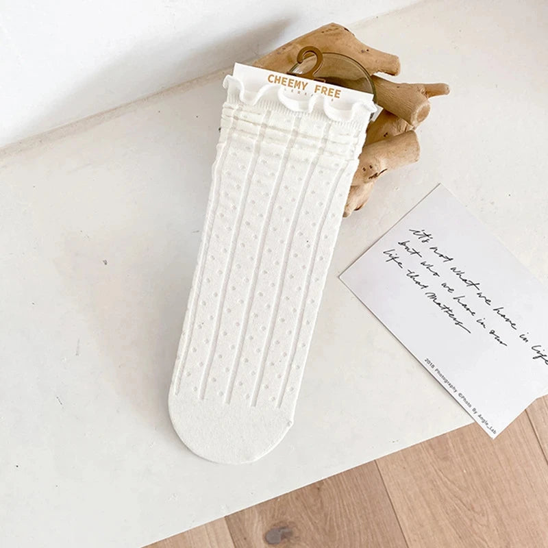 Fashion Cute New Retro White Black Lace Sweet Mesh Simple Casual Breathable Loose Girls Women Socks