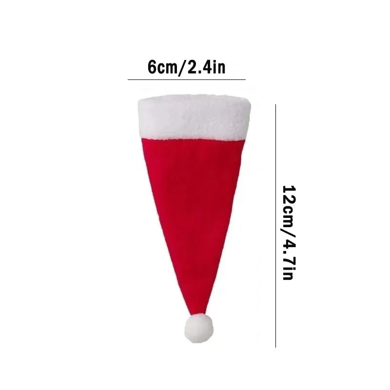 Christmas Hat Tableware Bag Holder Fork Knife Spoon Cutlery Bag Home Decorations Xmas New Year Gifts