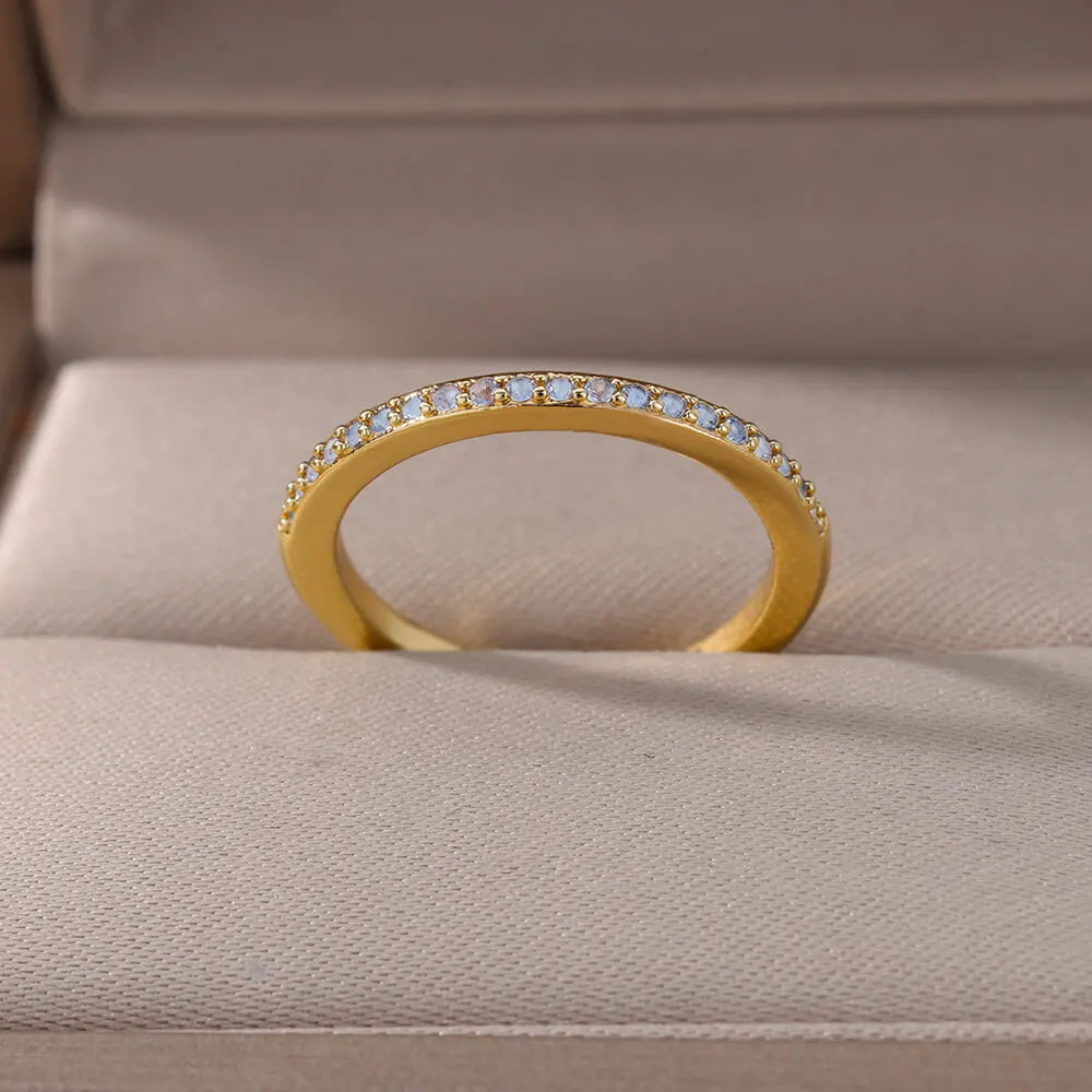 Mini Zircon Multi Color Adjustable Engagement Wedding Gold Women Rings Christmas Jewelry Gift
