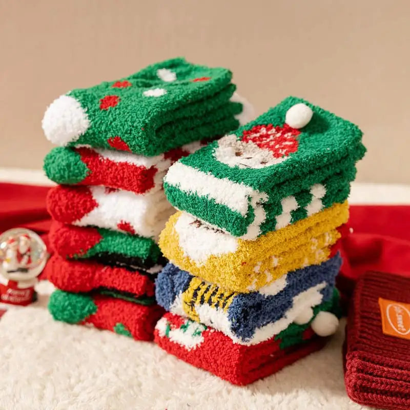 Christmas Cute Decorative Pendant Coral Velvet Cartoon Sleep Packaging Ball Fall Socks Xmas Gift