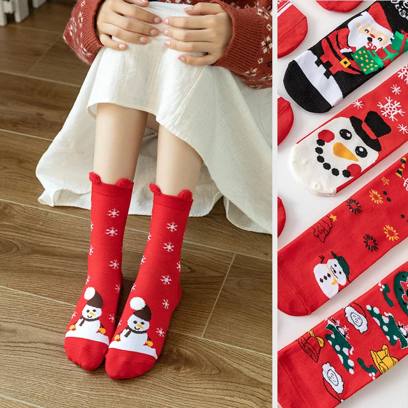 Cartoon Christmas Socks Ornaments Home Decorations Xmas Noel Navidad New Year Gifts