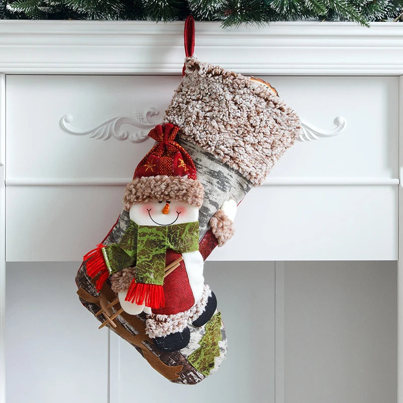 Christmas Large Xmas Gift Bags Fireplace Candy Holder Home Decoration Stockings Socks Fall Gifts