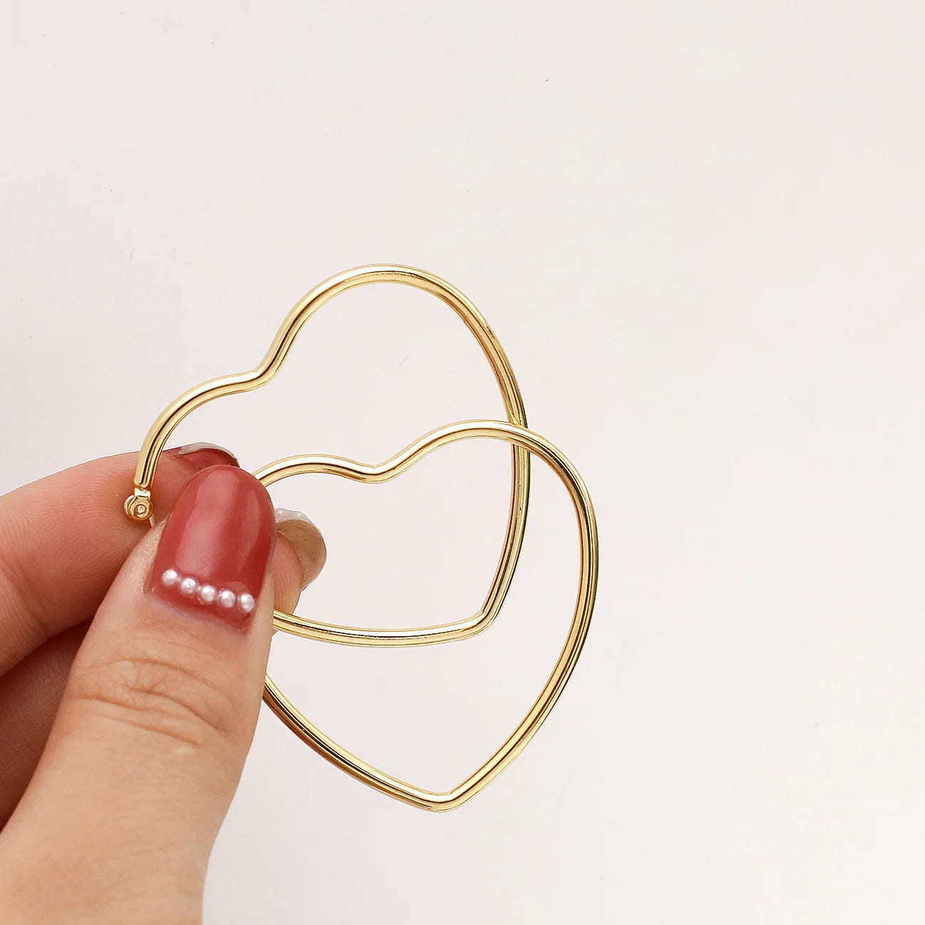 Simple Metal Heart Hoop Gold Silver Fashion Love Romantic Statement Dangle Women Earrings Jewelry