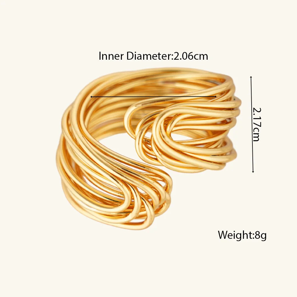 Gold Open Butterfly Bow Heart Twist Multi Layers Women Rings Valentine's Day Jewelry Gift