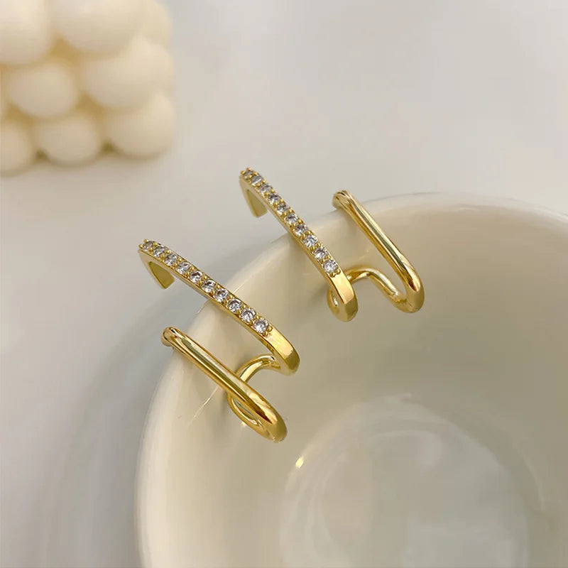 New Bright Crystal Luxury Korean Unusual Earrings Ear Piercing Hook Irregular Christmas Gift