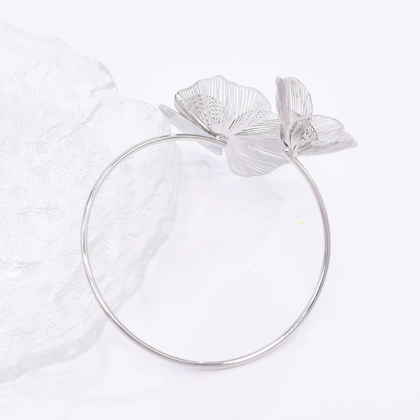 Hollow Crystal Flower Opening Arm Luxury Bridal Wedding Gold Silver Women Bracelet Bangle Jewelry