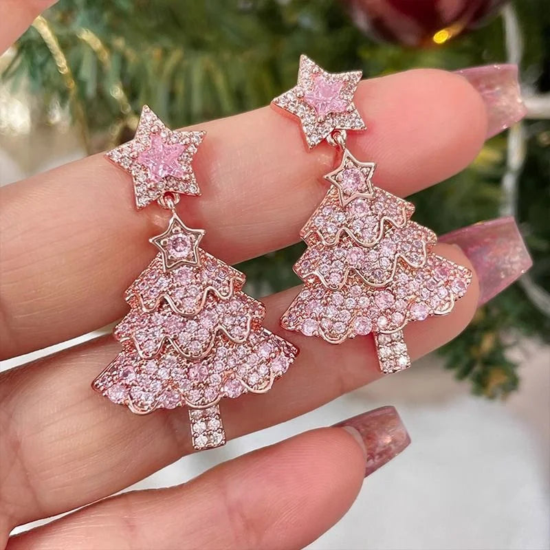 Fashion Christmas Green Bowknot Bell Pendant Exquisite Elk Wind Chimes Dangle Women Earrings Gifts