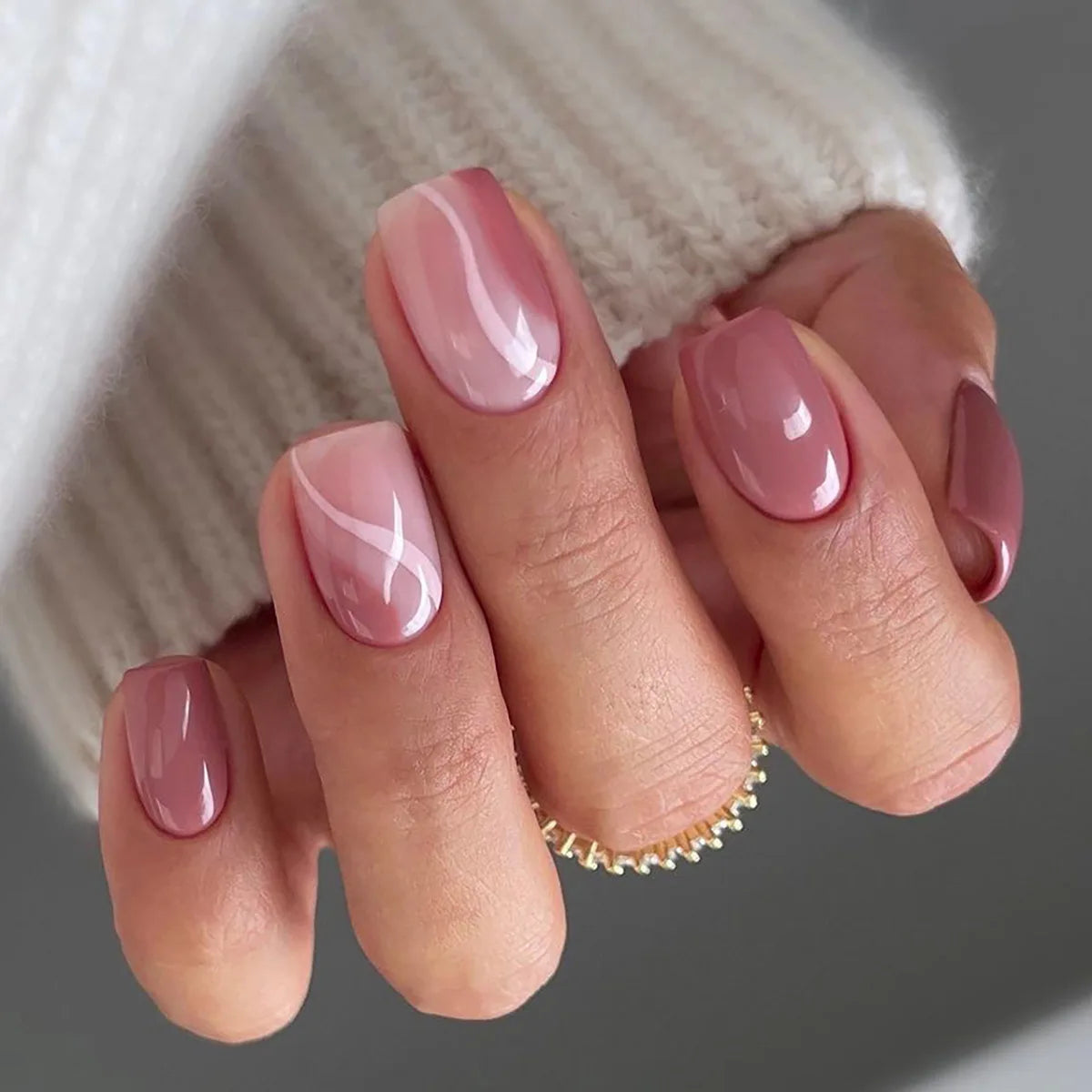 24pcs/set Wearable Ballerina Art Decoration Removable Fall Winter Women False Nails Manicure Set