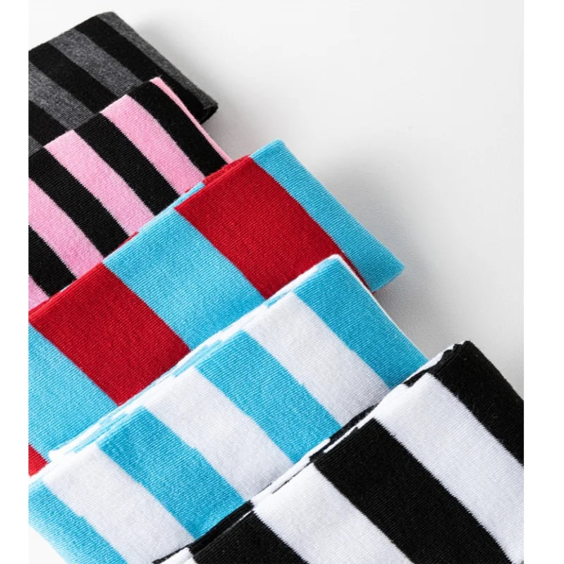 Striped Over Knee High Multi-color Casual Warm Sexy Slim Long High Women Christmas Socks Stocking