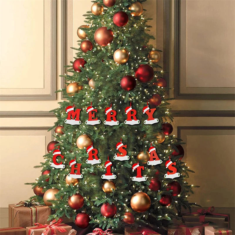 Christmas Tree Decoration 26 Letters DIY Pendant Ornament Home Holiday Navidad Xmas New Year Decor