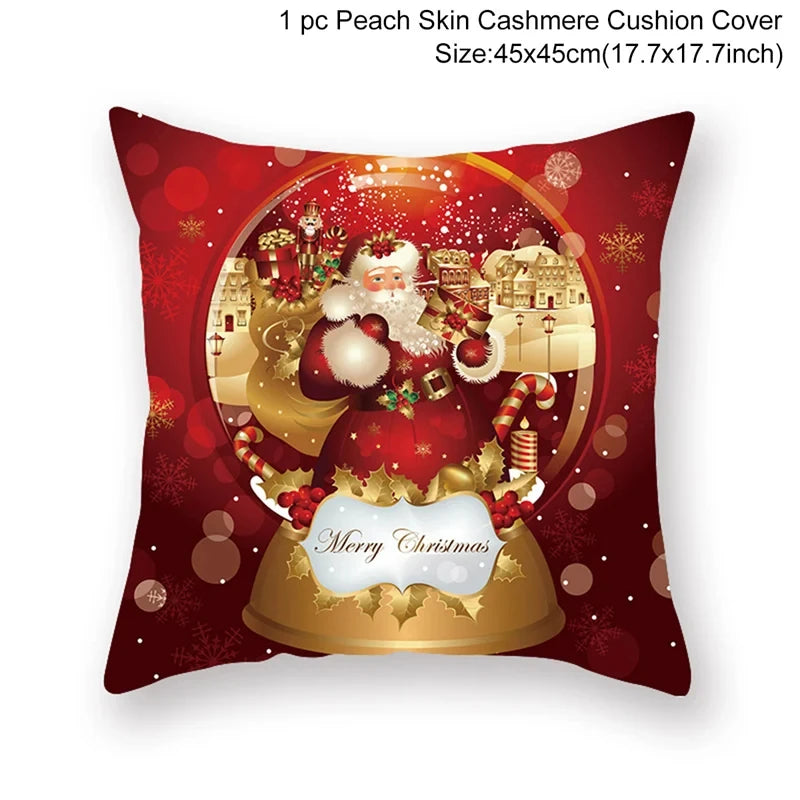Christmas Cushion Cover Home Ornament Decorations Navidad Noel Xmas New Year Gifts