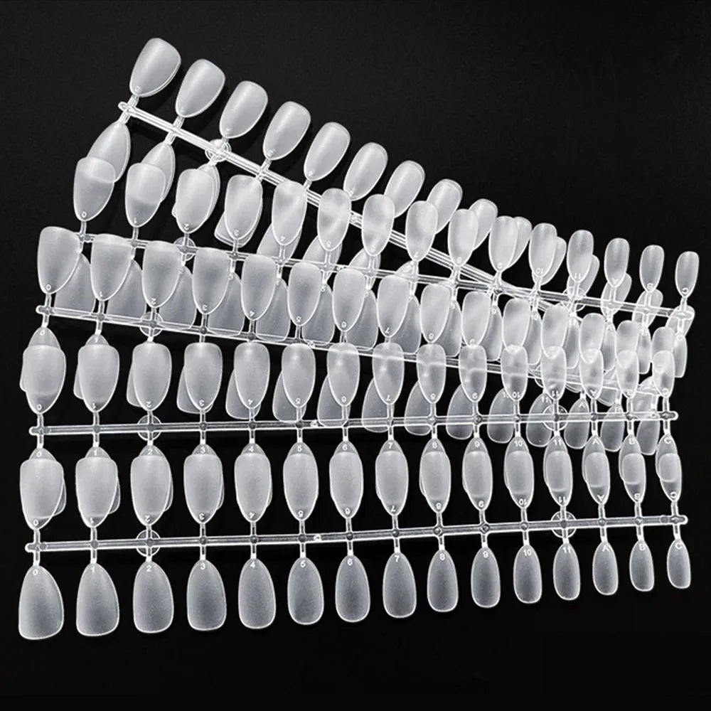 120pcs/set Matte Soft Full Cover Oval Almond Sculpted Women False Nails Fake Nail Press On Nail Tips