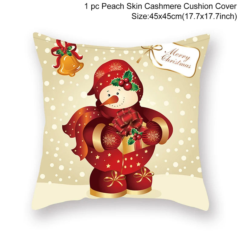 45cm Christmas Cushion Cover Navidad Home Decorations Noel Ornaments Xmas New Year Gifts