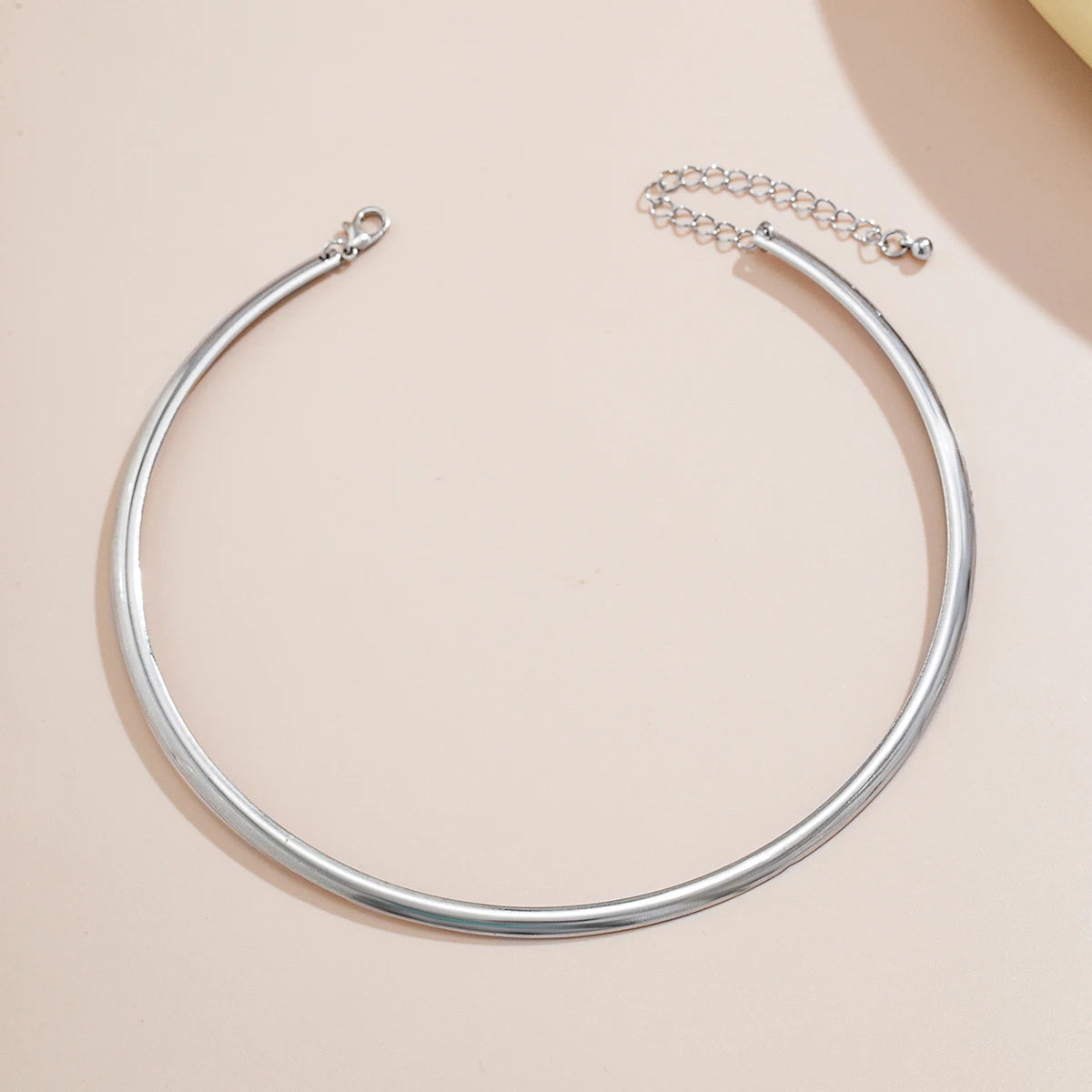 Elegant Simple Chunky Circle Torques Fashion Trendy Gold Silver Women Choker Collar Necklace