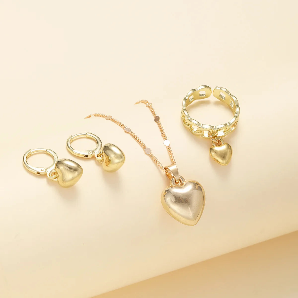 New Fashion Tulip Flower Niche Design Jewelry Sets Gold Silver Women Rings Necklace Earrings Sets