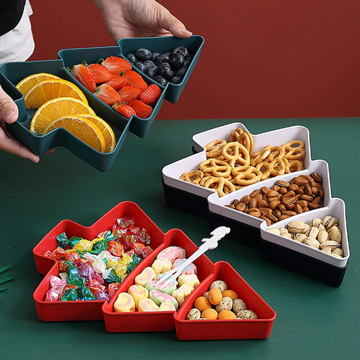 Christmas Tree Fruit Food Plate Party Home Decorations Navidad Noel Natal Xmas New Year Gifts