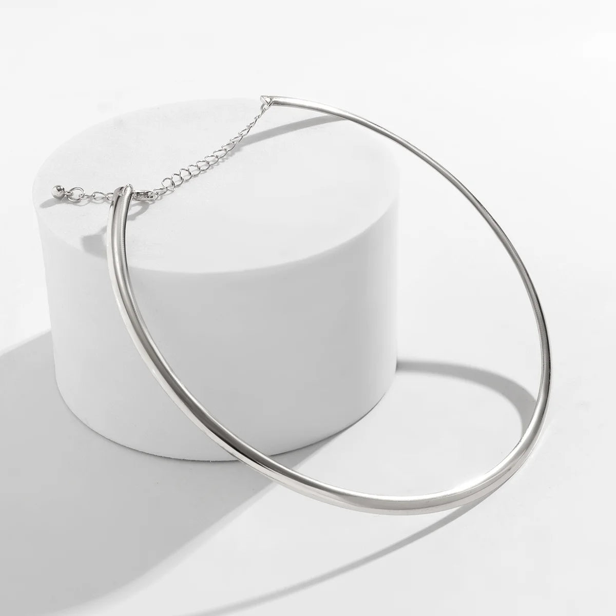 Elegant Simple Chunky Circle Torques Fashion Trendy Gold Silver Women Choker Collar Necklace