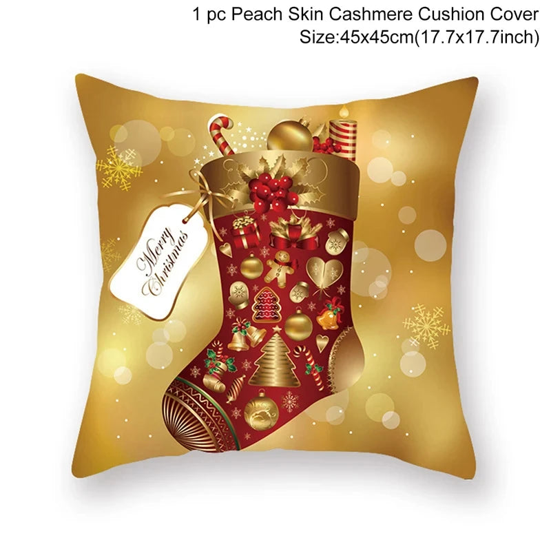 Christmas Cushion Cover Home Ornament Decorations Navidad Noel Xmas New Year Gifts