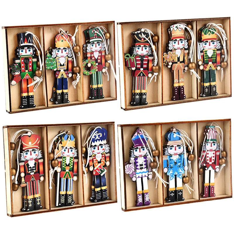 Wooden Pendants Gingerbread Man Gnomes Xmas Tree Hanging Ornament Christmas Home New Year Decoration